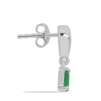 BUY 925 SILVER EMERALD GEMSTONE EARRINGS – RHODIUM PLATED HEART DESIGN | JEWELPIN